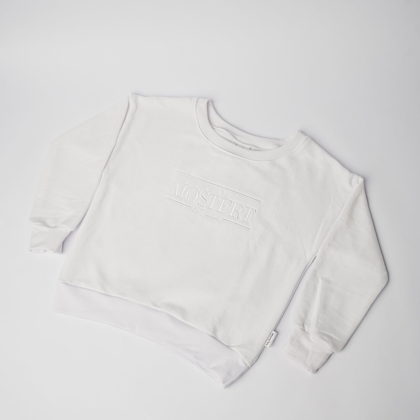 Personalised White Sweater - White Embroidery