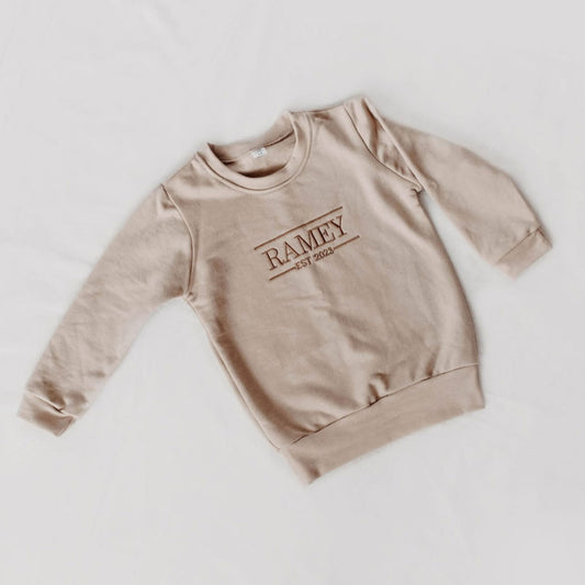 Personalised Name Sweater | Custom Embroidery | Stone