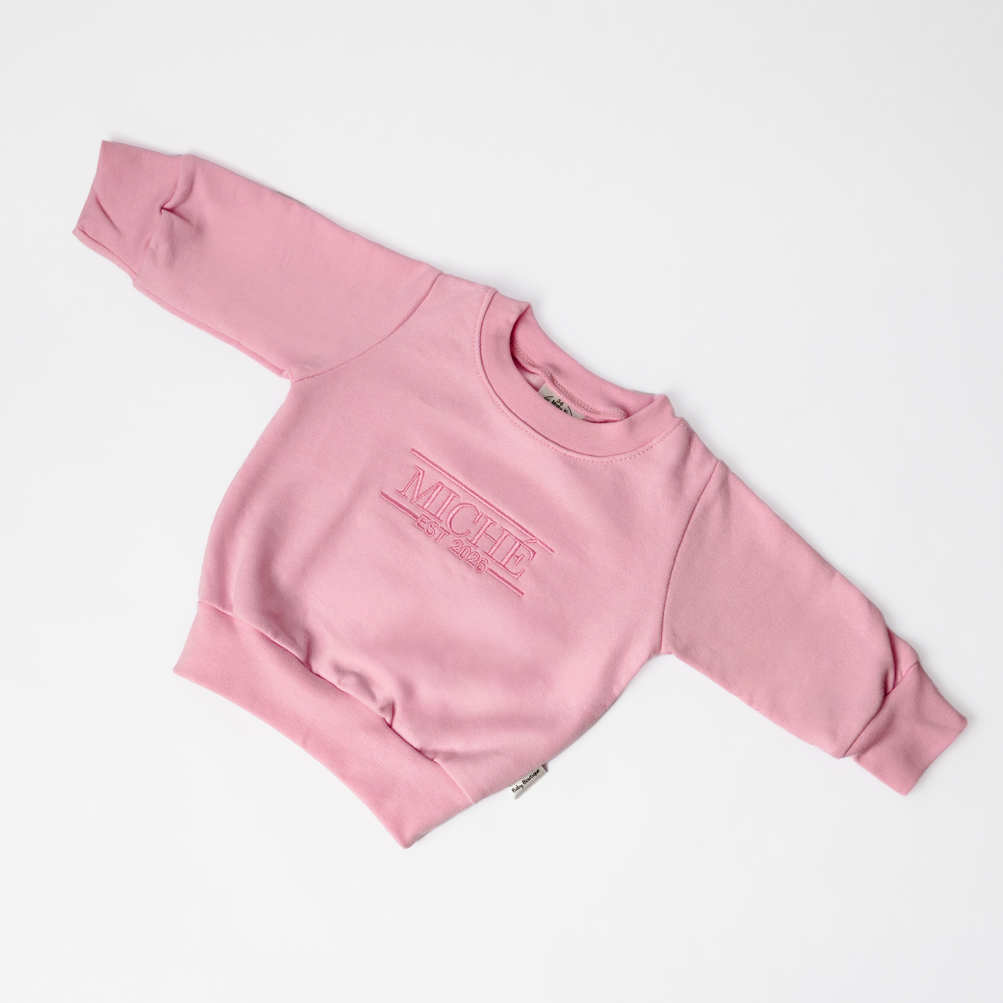 Personalised Name Sweater | Custom Embroidery | Blush Pink