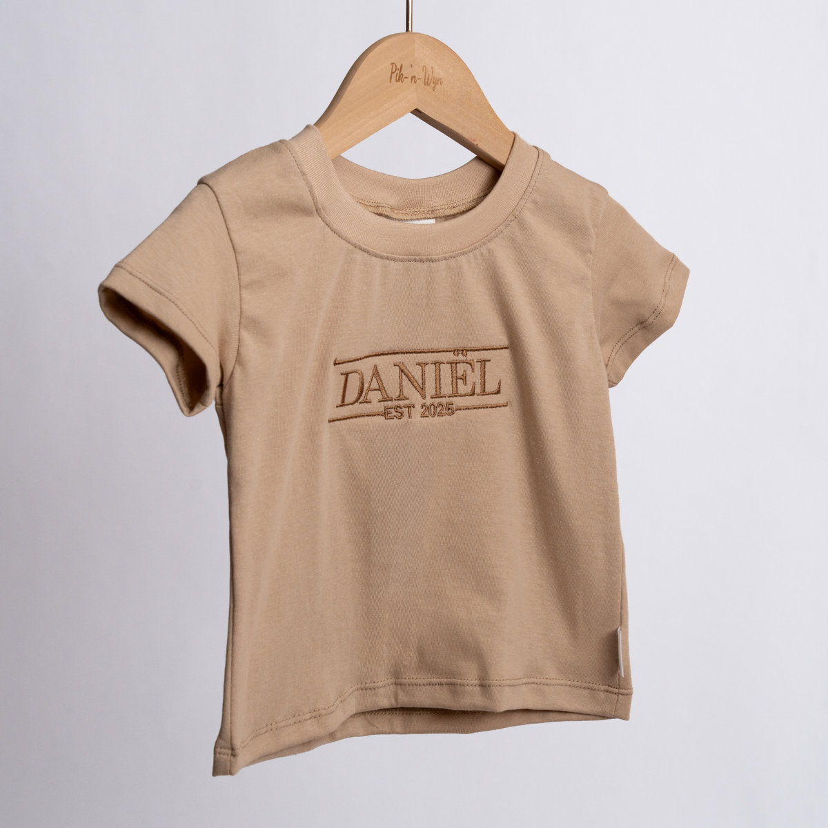 Personalised Name T-Shirt | Custom Embroidery | Stone
