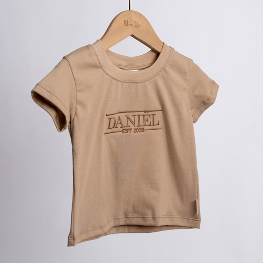 Personalised Name T-Shirt | Custom Embroidery | Stone