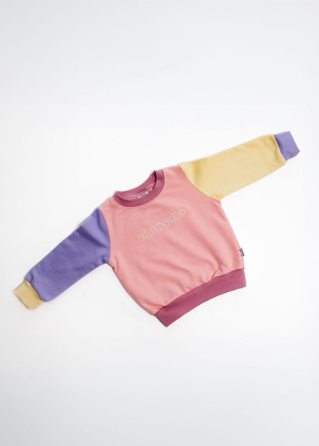Personalised Name Sweater | Custom Embroidery | Peach Colour Block