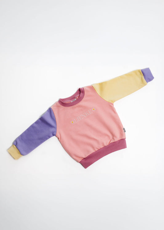 Peach Colour Block Personalised Sweater