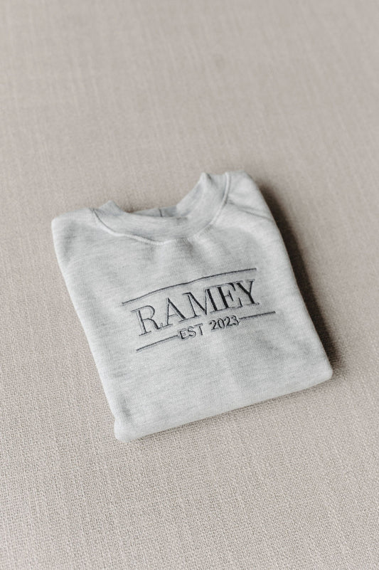 Grey Sweater - Grey Embroidery