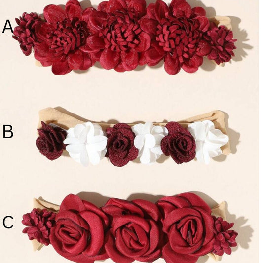 Red Floral Hair Band