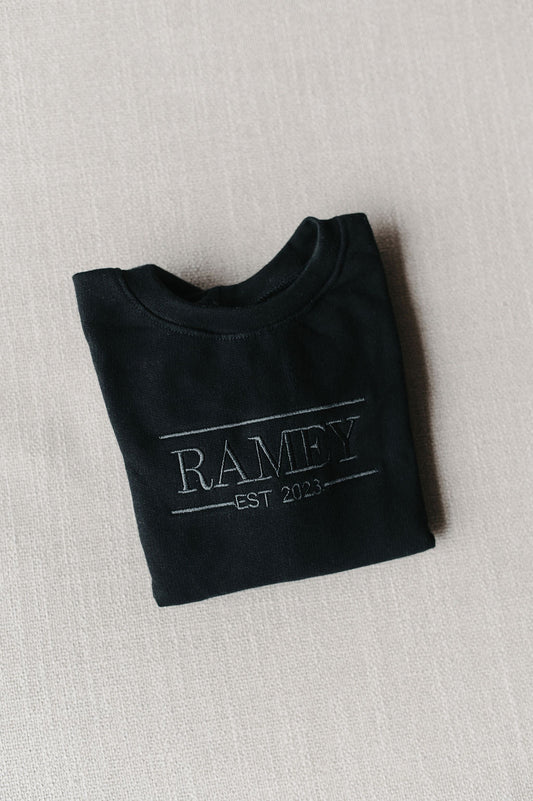 Black Sweater - Grey Embroidery