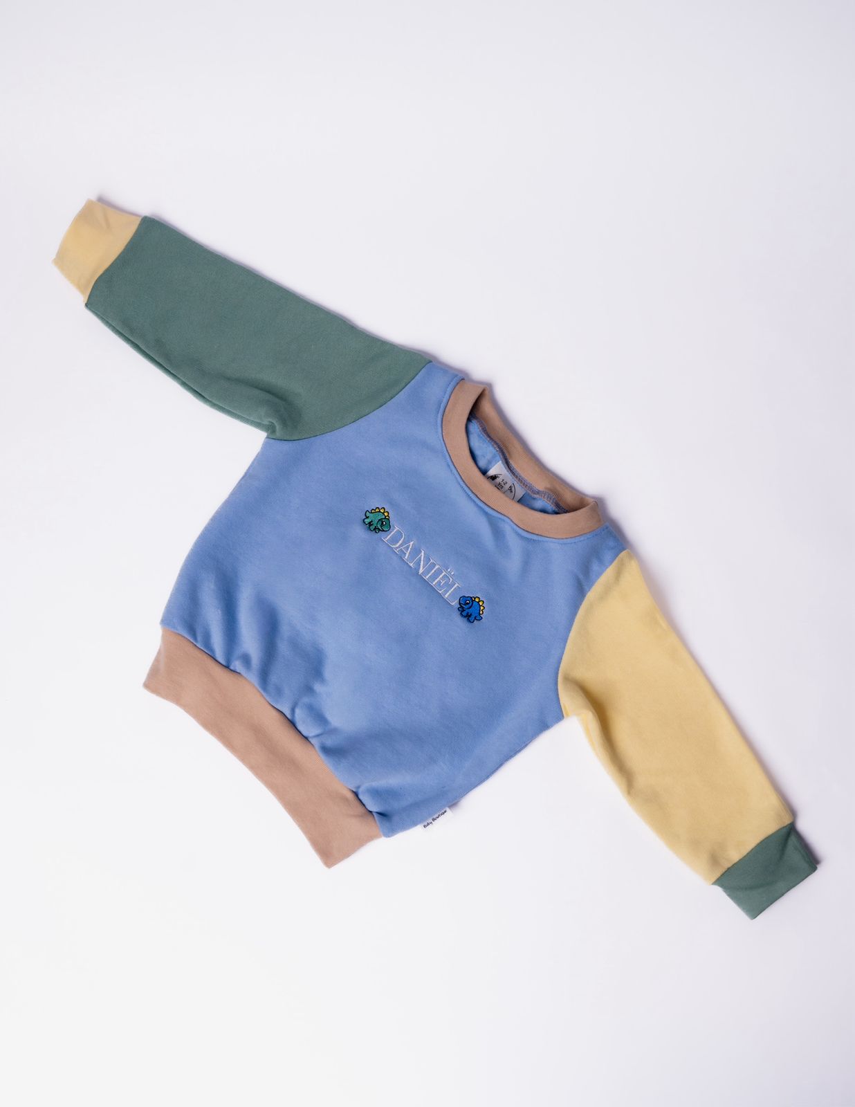 Blue Colour Block Personalised Sweater