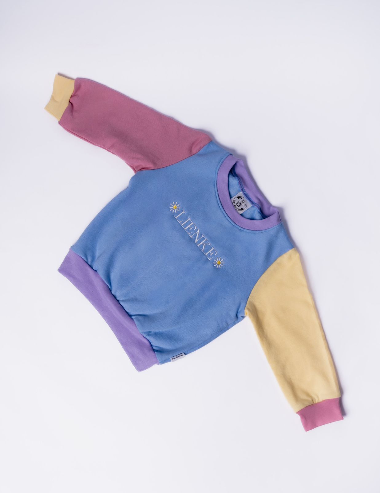 Blue Colour Block Personalised Sweater
