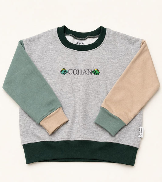 Grey Colour Block Sweater