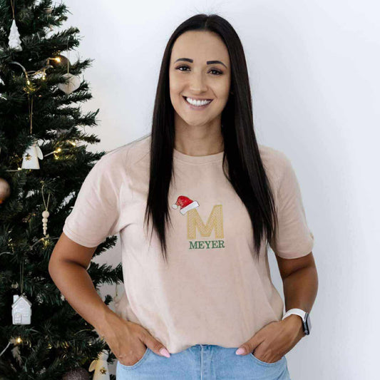 Stone Christmas T-shirt - Name Embroidery